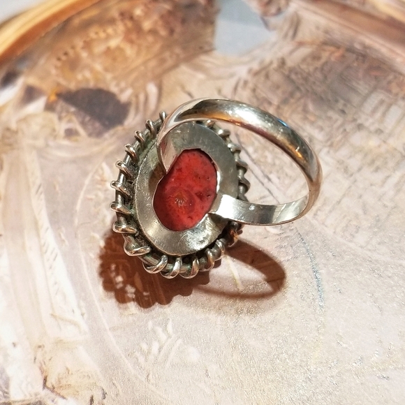 VTG Red Ocean Jasper Hand Crafted Sterling Ring - Picture 7 of 8